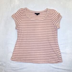 I Jeans By Buffalo Pink Striped Sequin Short-Sleeve Dorsey Tee Size Large